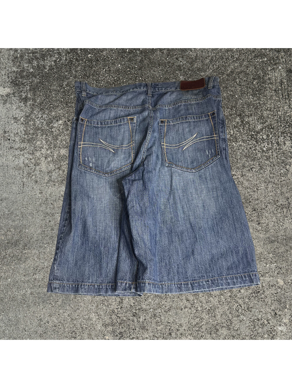 Vintage Phat Farm Baggy Denim Shorts Embroidered Pockets Size 40